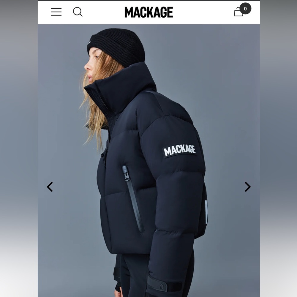 Mackage MYLAH lustrous light down ski jacket with funnel hood